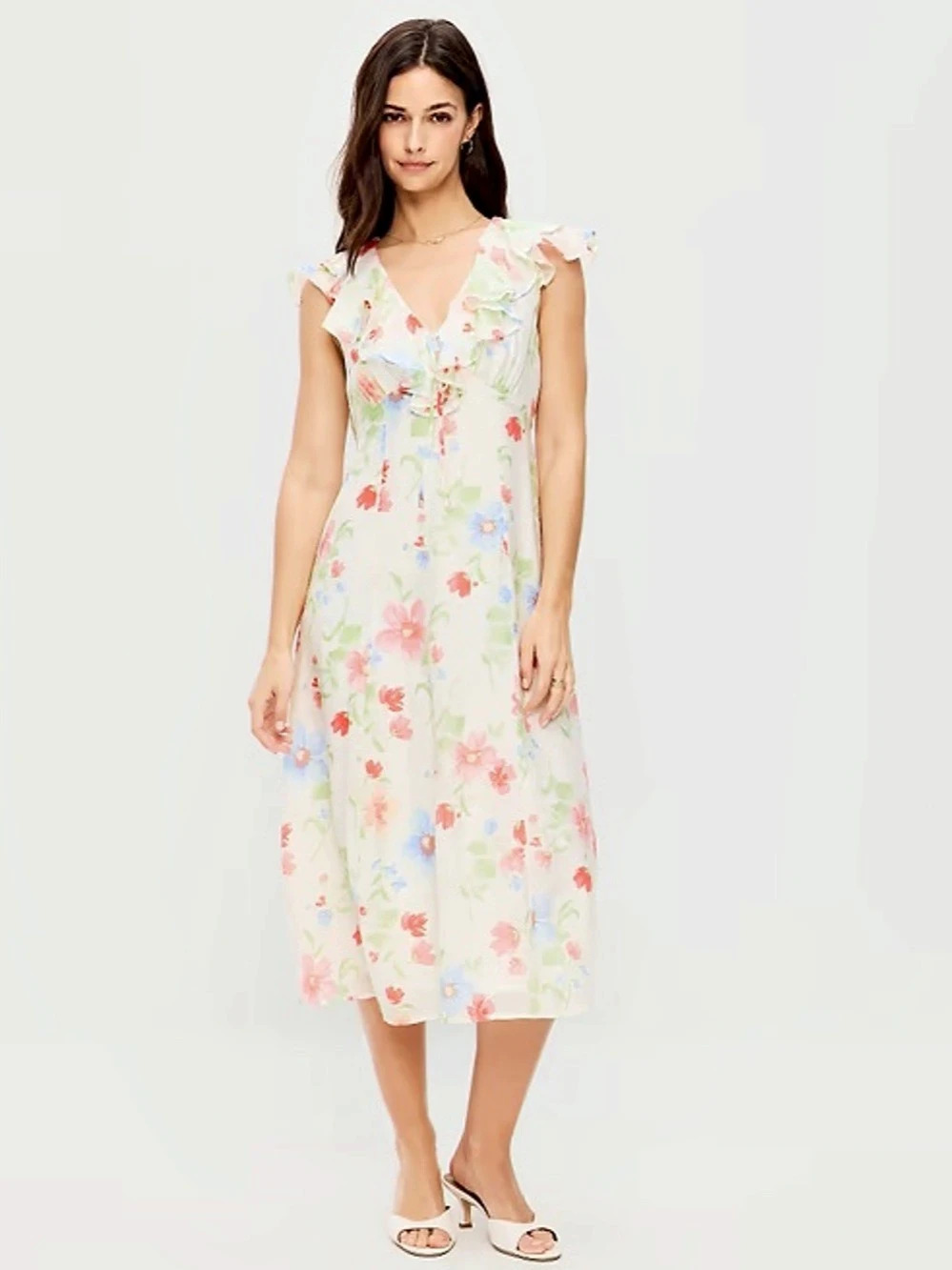 Old navy Ruffle-sleeve fit & flare Midi Dress